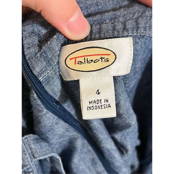 TALBOTS Chambray Denim Tie-Back Sundress 4 - Picture 7 of 7